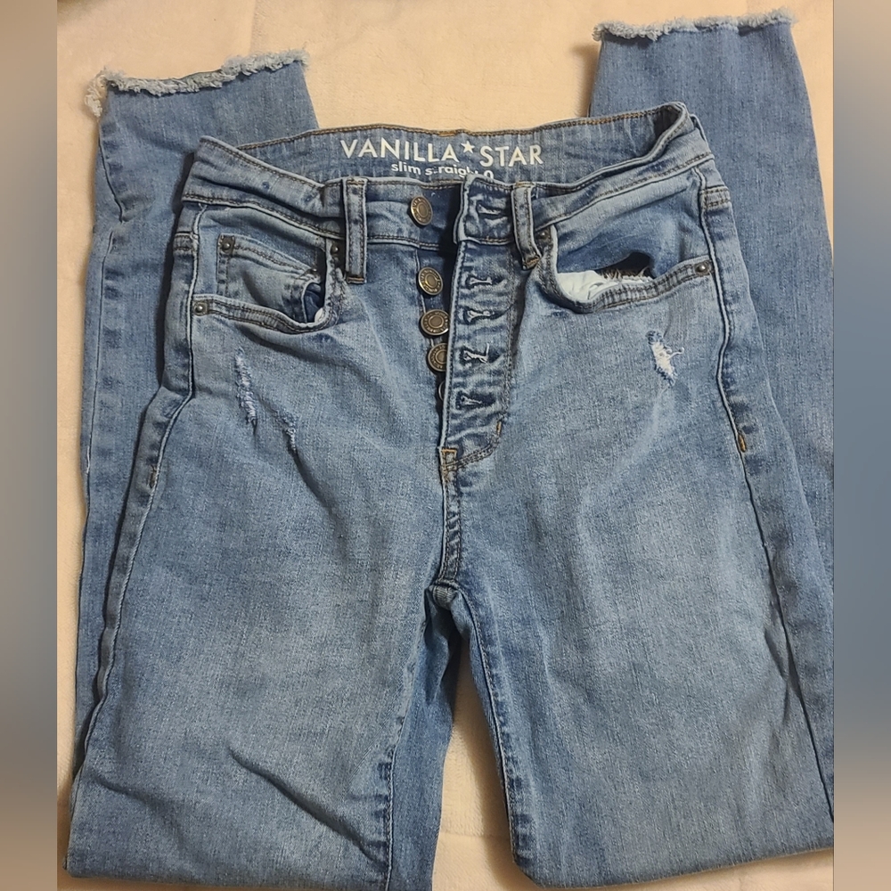 Vanilla Star Slim Straight blue jeans in size 0